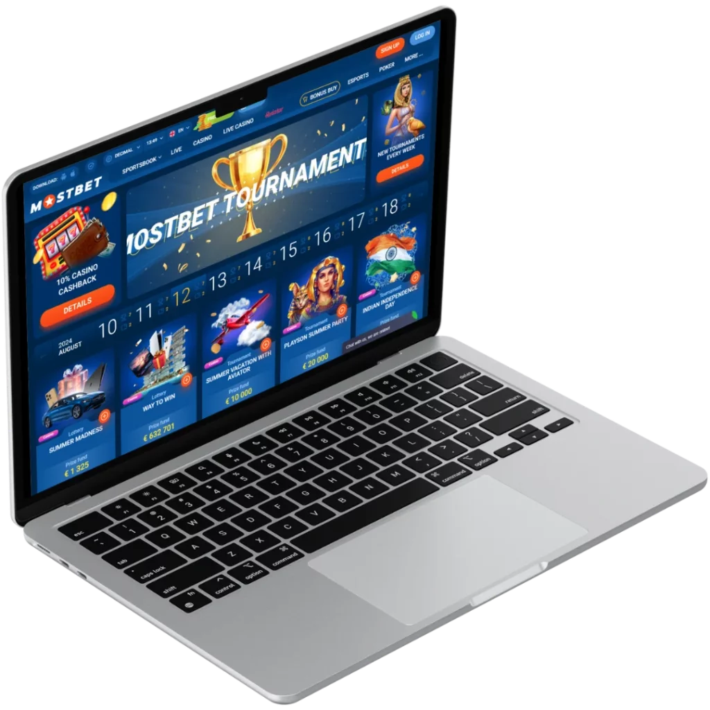 MostBet app en website interface